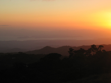 Monteverde Costa Rica view on horseback in sunset